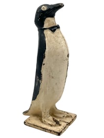 ANTIQUE CAST IRON PENGUIN DOORSTOP 10.5"