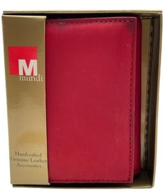 NIB MUNDI GENUINE LEATHER RED WALLET