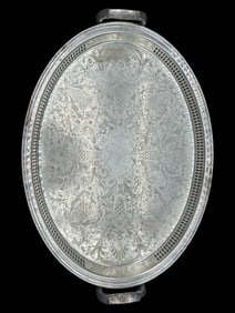 OVAL SILVERPLATE SERVING TRAY 23"