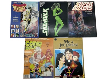 GROUP OF 5 VINTAGE GRAPHIC NOVELS MARVEL & DC