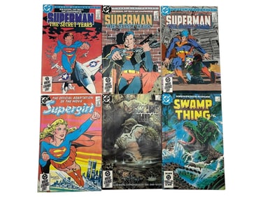 LOT OF 6 VINTAGE DC COMICS INCLUDING SUPERMAN