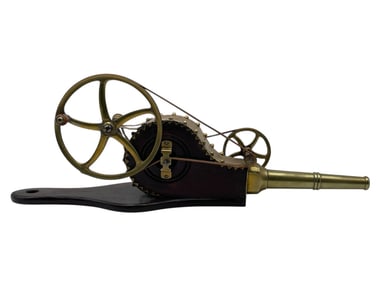 VINTAGE BRASS AND WOOD FIREPLACE BELLOWS
