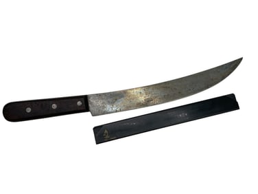 DEXTER CURVED BUTCHER KNIFE WITH WOOD HANDLE
