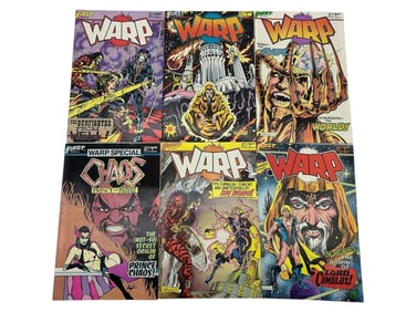 SET OF 6 FIRST COMICS "WARP!" AND CHAOS SPECIAL