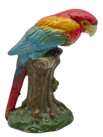 VINTAGE CAST IRON PARROT DOORSTOP 7.5"