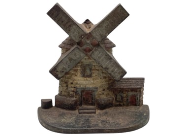VINTAGE CAST IRON WINDMILL DOORSTOP 7"