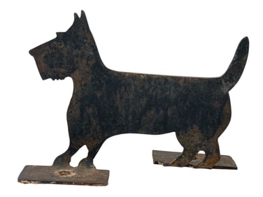 VINTAGE CAST IRON SCOTTIE DOG BOOT SCRAPER 9"