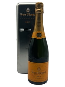 VEUVE CLICQUOT BRUT CHAMPAGNE & METAL GIFT BOX 13"