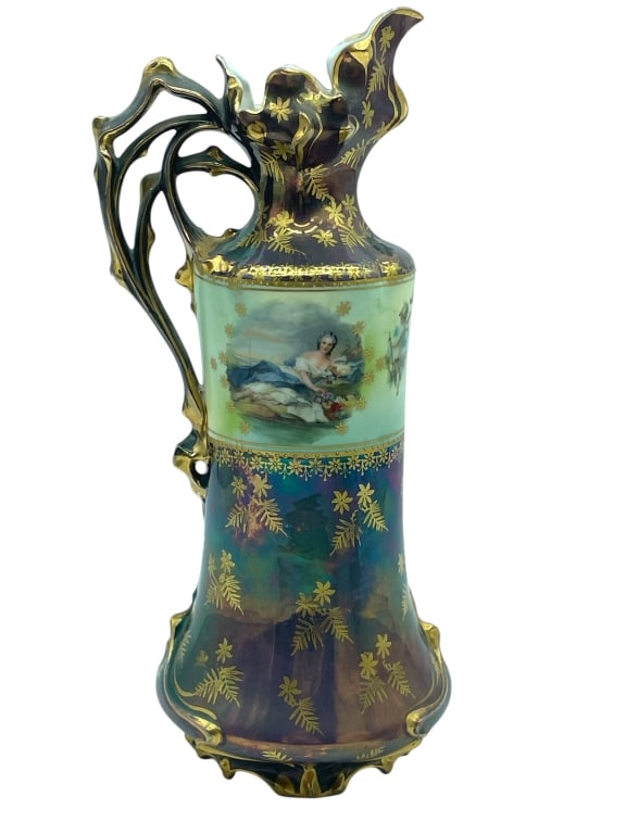 GERMAN PORCELAIN GILT EWER 11" (1 of 5)