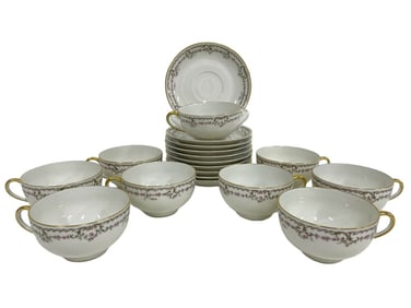 HAVILAND & CO. LIMOGES TEACUPS AND SAUCERS