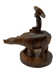 HAND-CARVED WOODEN SCULPTURE 6.5"