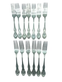 SET OF 13 ANTIQUE SILVERPLATE DINNER FORKS