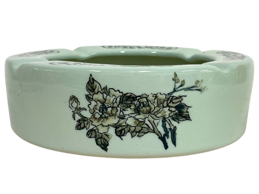 VINTAGE CERAMIC ASHTRAY WITH FLORAL MOTIF 8" (1 of 6)