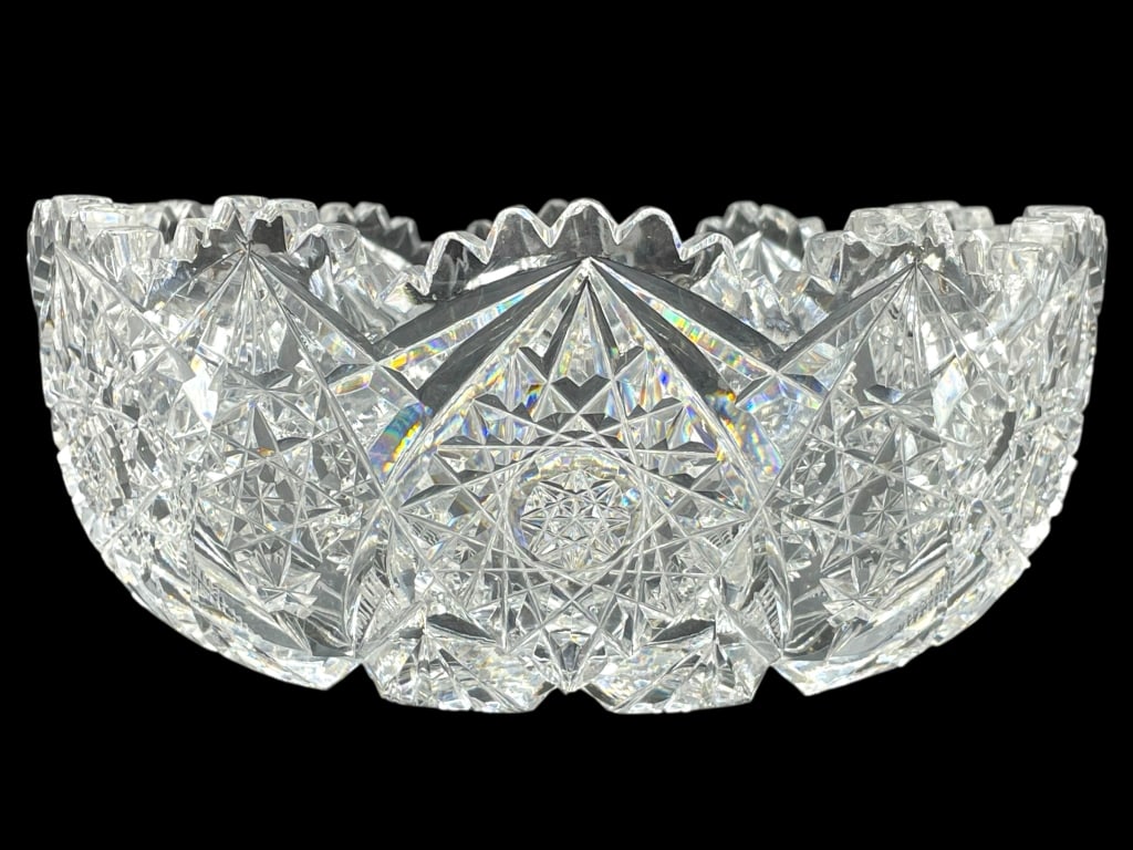 AMERICAN BRILLIANT PERIOD CUT GLASS BOWL 8" (1 of 5)