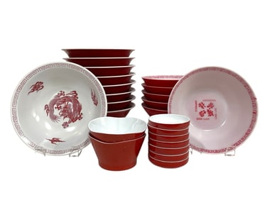 SET OF CHINESE RESTAURANT-WARE PLASTIC BOWLS