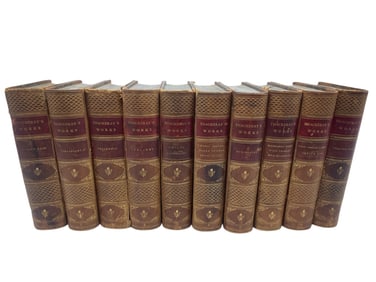 Thackeray’s Works – 10 Volumes in Leather Binding