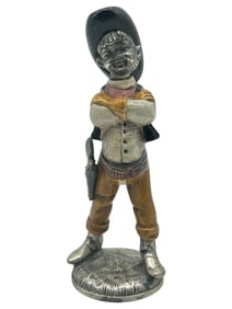 VINTAGE HAND-PAINTED PEWTER COWBOY FIGURINE 7"