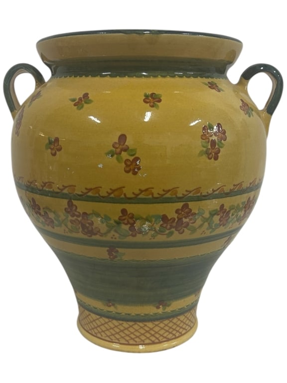 FRENCH COUNTRY STYLE TWO-HANDLED POTTERY URN (1 of 5)