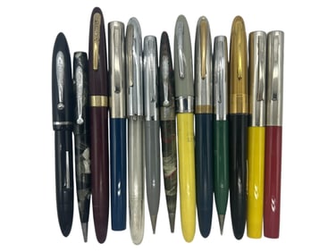 LOT OF 13 VINTAGE SHEAFFER FOUNTAIN PENS 6"