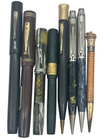 LOT OF 8 EARLY 20TH CENTURY FOUNTAIN PENS 6"