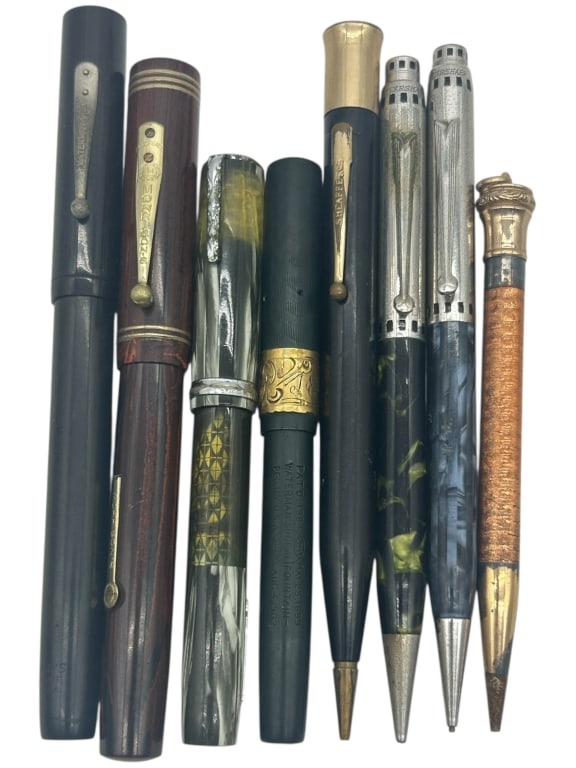 LOT OF 8 EARLY 20TH CENTURY FOUNTAIN PENS 6" (1 of 4)