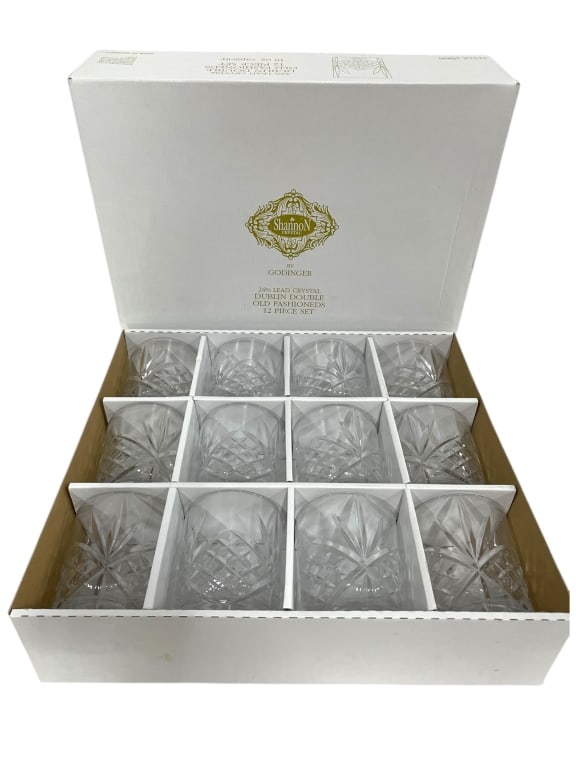 SHANNON CRYSTAL BY GODINGER SET OF 12 GLASSES (1 of 5)