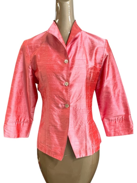 LINDA BERTOZZI QUARTER SLEEVE 100& SILK JACKET (1 of 5)