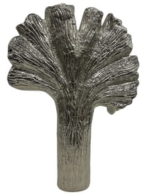 MODERN SILVER METALLIC CORAL VASE 21"