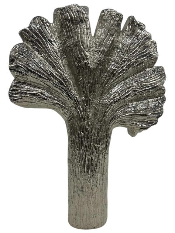 MODERN SILVER METALLIC CORAL VASE 21" (1 of 6)