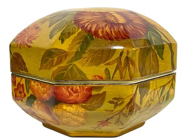 HAND-PAINTED DECORATIVE CERAMIC BOX 13"