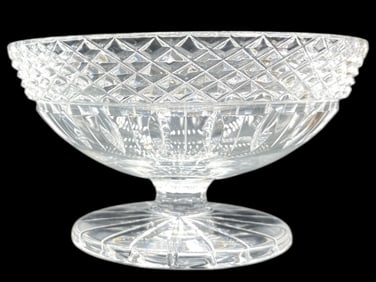 WATERFORD-STYLE FOOTED CUT CRYSTAL COMPOTE BOWL