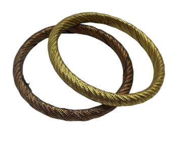 PAIR OF VINTAGE GOLD BRAIDED BRACELETS
