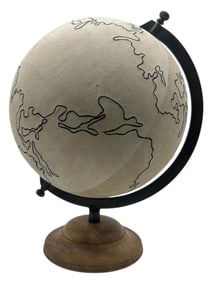 MODERN DECORATIVE GLOBE WITH WOODEN BASE 15"