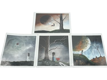 LOT OF 4 ART PRINTS 11"