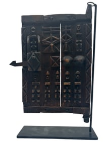 HAND-CARVED AFRICAN DOGON GRANARY DOOR 15"