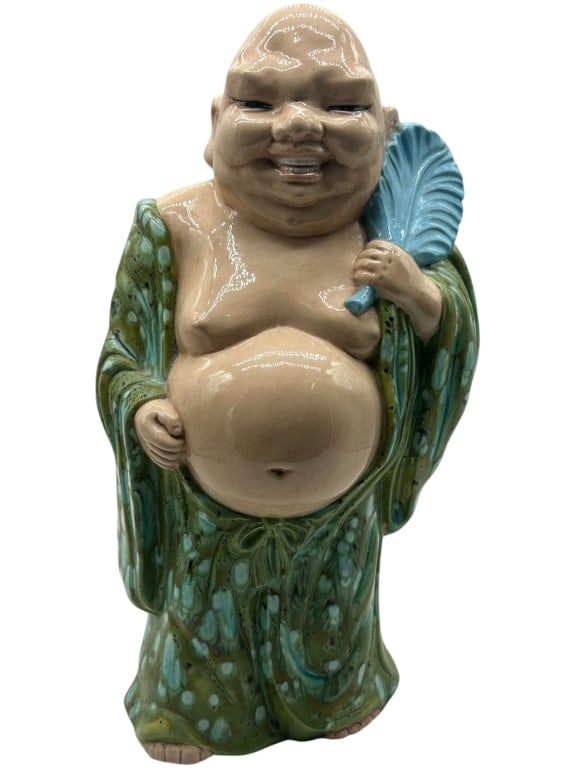 VINTAGE BHUDDA STATUE 17.5": - A BEAUTIFULLY CRAFTED BUDDHA STATUE FEATURING A SERENE AND MEDITATIVE EXPRESSION. RICH IN SYMBOLISM AND SPIRITUAL ENERGY, THIS FIGURE IS IDEAL FOR CREATING A TRANQUIL ATMOSPHERE IN ANY HOME, GARDEN,