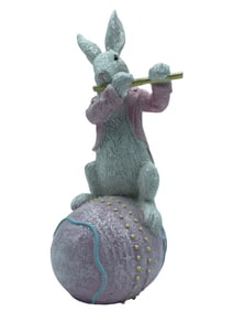 WHIMSICAL EASTER BUNNY FIGURINE, 12.5"