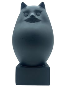 MAO CAT" BLACK RESIN SCULPTURE, 12
