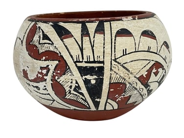 SOUTHWESTERN HAND-PAINTED POTTERY BOWL 5"