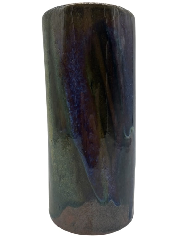 MODERN STUDIO ART POTTERY CYLINDRICAL VASE 9" (1 of 6)