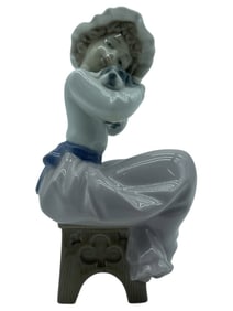 NAO BY LLADRO A BIG HUG GIRL WITH PUPPY, 6.5"