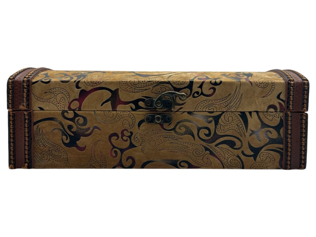 DECORATIVE FAUX LEATHER TREASURE CHEST TRINKET BOX (1 of 7)