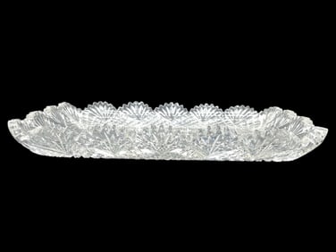 AMERICAN BRILLIANT STYLE CUT CRYSTAL FAN EDGE TRAY