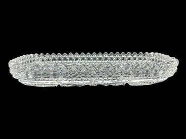 AMERICAN BRILLIANT PERIOD CUT GLASS PLATTER 8"