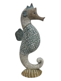 COASTAL STYLE TEXTURED SEAHORSE SCULPTURE 9"