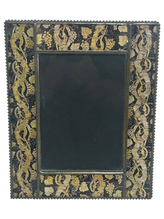 SIGNED WILLIAM T GLASS DECOUPAGE PICTURE FRAME 10" (1 of 4)