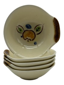 VINTAGE STONEWARE FRUIT PATTERN BOWLS 5"