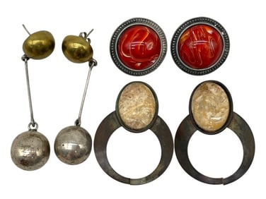 3 PAIRS OF VINTAGE STATEMENT EARRINGS