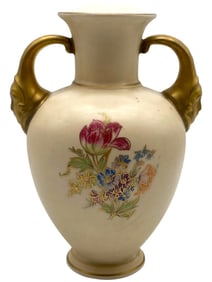 HAND-PAINTED PORCELAIN VASE 10"