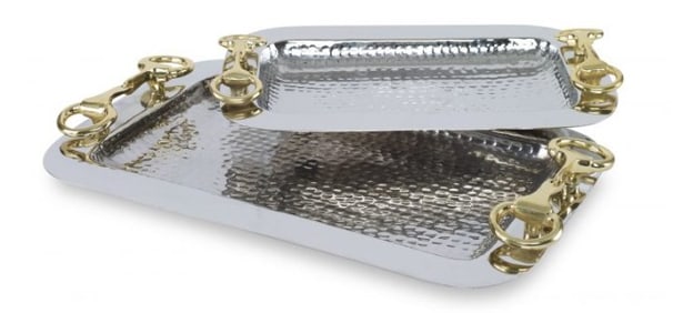 NEW! EQUESTRIAN-THEMED GLAM TRAYS SET OF TWO